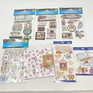 SCRAPBOOK STICKER ASSORTMENT Travel Love Carnival Life Beach Floral Paper